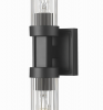 Kinkiet czarna tubka z ryflowanego szkła minimalistyczny klasyczny dekoracyjny góra-dół QUINCY W02873BK Cosmo Light